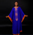 orange-blue art chiffon