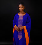 orange-blue art chiffon